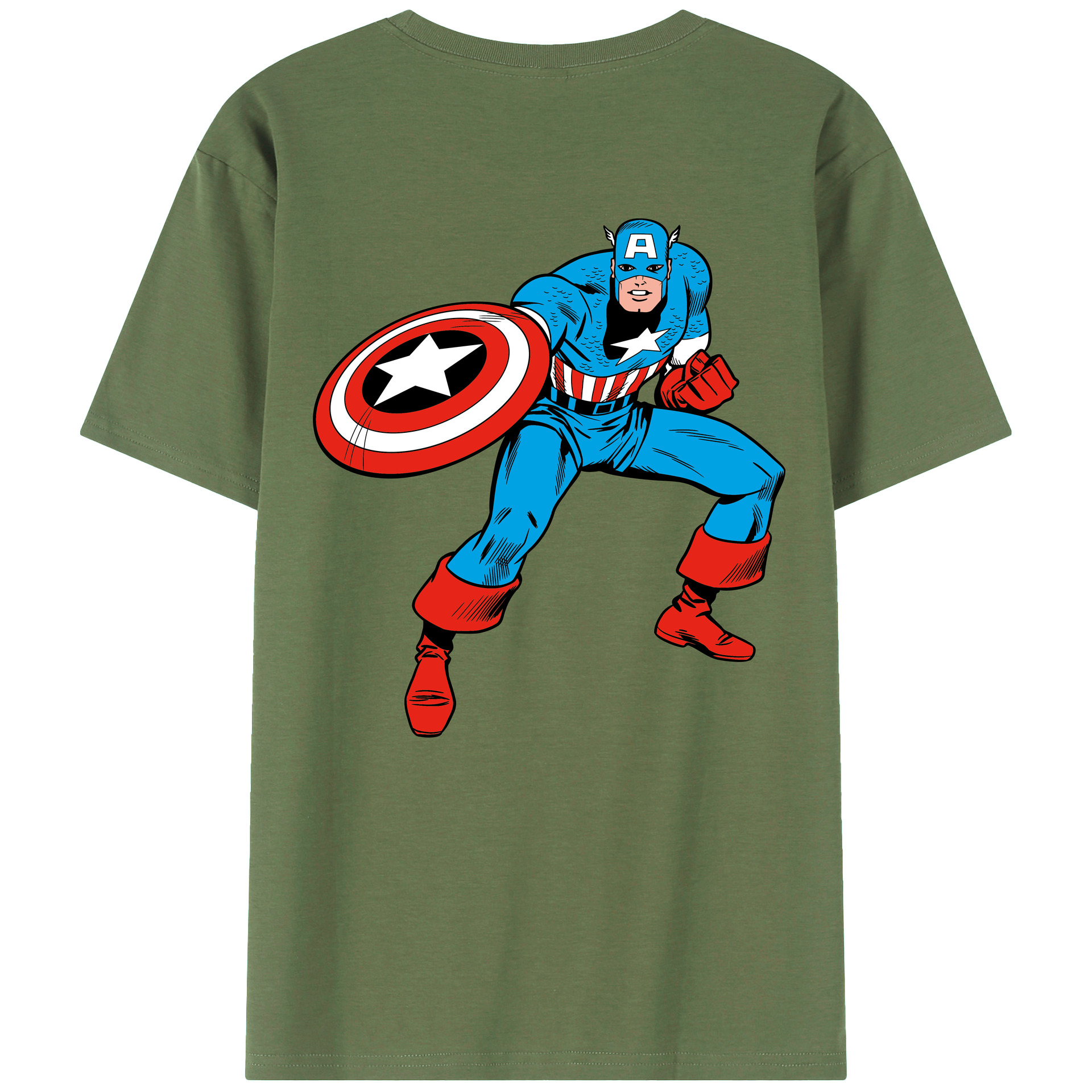 （画像用） アベンジャーズ The Avengers 綿100％ メンズ半袖Tシャツ（バックプリント） 通気性